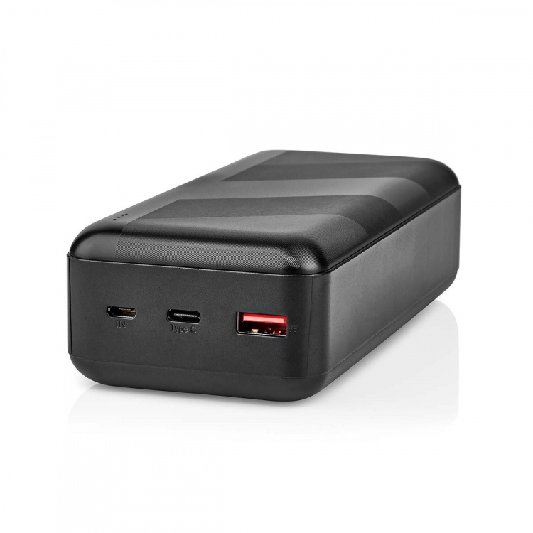 Nedis Powerbank | 30000 mAh | 1.5 / 2.0 / 3.0 A | Antal utgångar: 2 | Utgångsanslutning: 1x USB-A / 1x USB-C™ | Ingångsanslutning: 1x Micro USB / 1x USB-C™ | PD3.0 20W | Litium-polymer