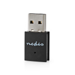 Nedis Nätverks dongle | Wi-Fi | N300 | 2.4 GHz | USB2.0 | Wi-Fi hastighet total: 300 Mbps | Windows 10 / Windows 11 / Windows 8