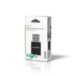 Nedis Nätverks dongle | Wi-Fi | N300 | 2.4 GHz | USB2.0 | Wi-Fi hastighet total: 300 Mbps | Windows 10 / Windows 11 / Windows 8