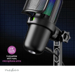 Nedis Streaming- och Spelmikrofon | Används för: Dator / Skrivbord | USB Type-A | På / av-knapp | POP Filter
