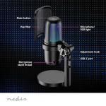 Nedis Streaming- och Spelmikrofon | Används för: Dator / Skrivbord | USB Type-A | På / av-knapp | POP Filter