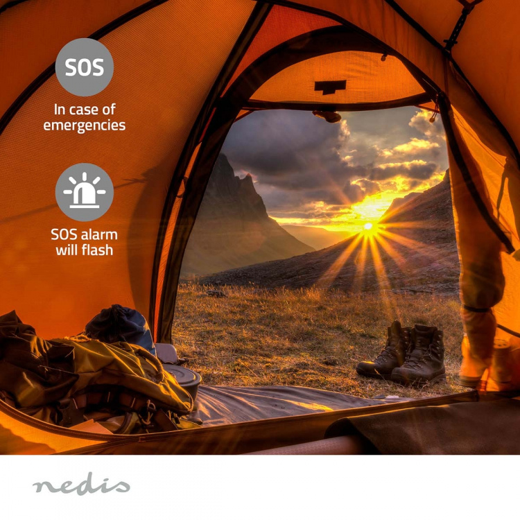 Nedis Nödradio | Portabel design | DAB+ / FM | Batteridriven / Handvev / Solar Powered / USB ström | Väckarklocka | Grön / Svart