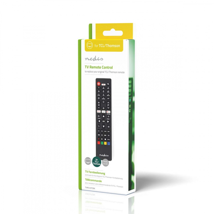Nedis Ersättnings Fjärrkontroll | Passar till: TCL/Thomson | Fast | 1 Enhet | Amazon Prime / Netflix Knapp / Youtube Knapp | Infraröd | Svart