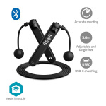 Nedis SmartLife hopprep | Bluetooth® | Dual Hall sensor | LED | PVC | 3.00 m | Dragsko / Sladdlösa bollar | Svart Nedis SmartLife hopprep | Bluetooth® | Dual Hall sensor | LED | PVC | 3.00 m | Dragsko / Sladdlösa bollar | Svart