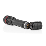 Nedis LED ficklampa | Batteridriven | 3.7 V DC | 10 W | N/A | batterier medföljer | Uppladdningsbara | Angivet ljusflöde: 1000 lm | Belysningsräckvidd: 200 m | Strålvinkel: 10 °
