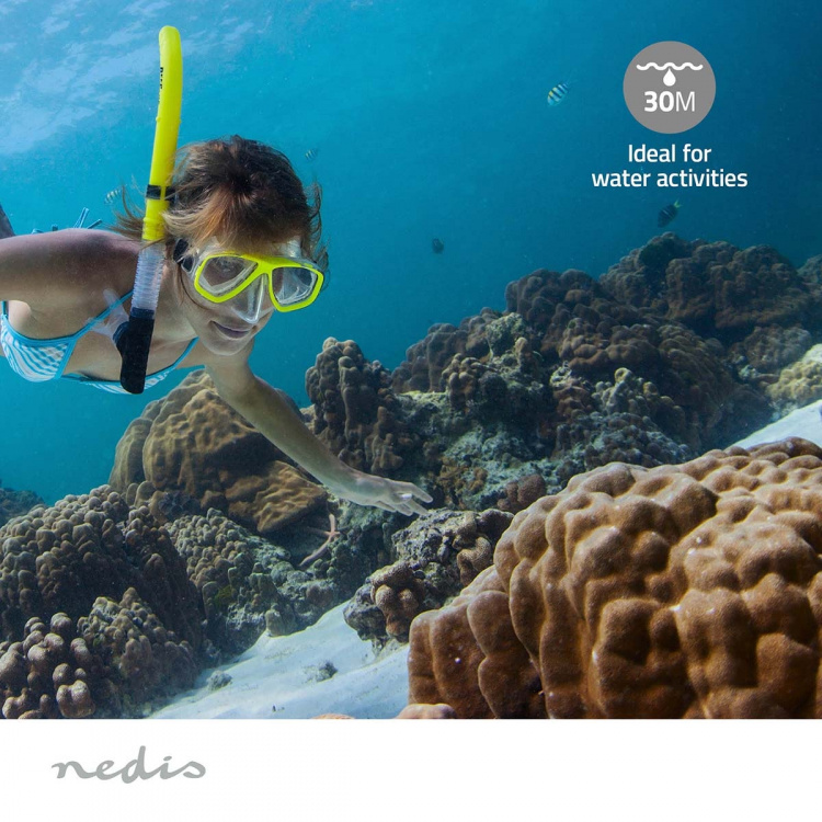 Nedis Action Kamera | Dubbel Skärm | 5K@30fps | 16 MPixel | Vattentät upp till: 30.0 m | 80 min | Wi-Fi | App tillgänglig för: Android™ / IOS | Fästen ingår | Svart Nedis Action Kamera | Dubbel Skärm | 5K@30fps | 16 MPixel | Vattentät upp till: 30.0 m | 80 min | Wi-Fi | App tillgänglig för: Android™ / IOS | Fästen ingår | Svart