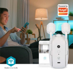 Nedis SmartLife Robot med Gardin | Stångskena | Draperier / Gardiner | Batteridriven / USB ström | 4000 mAh | Bluetooth® | Vit
