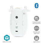 Nedis SmartLife Robot med Gardin | I-Skena / U-Skena | Draperier / Gardiner | Batteridriven / USB ström | 4000 mAh | Bluetooth® | Vit