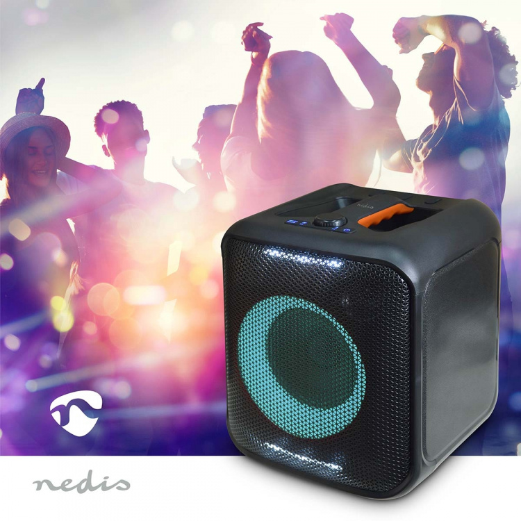 Nedis Bluetooth® Party Speaker | Maximal batteritid: 5 timmar | 150 W | Bärhandtag | Festljus | Synkroniseringsbar | Equalizer | Orange / Svart