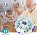 Nedis SmartLife Pill Dispenser | Wi-Fi | 28 Fack | Antal larmtider: 9 larmtider per dag | Ljus / Pip / Röst | LCD-skärm | Vit Nedis SmartLife Pill Dispenser | Wi-Fi | 28 Fack | Antal larmtider: 9 larmtider per dag | Ljus / Pip / Röst | LCD-skärm | Vit