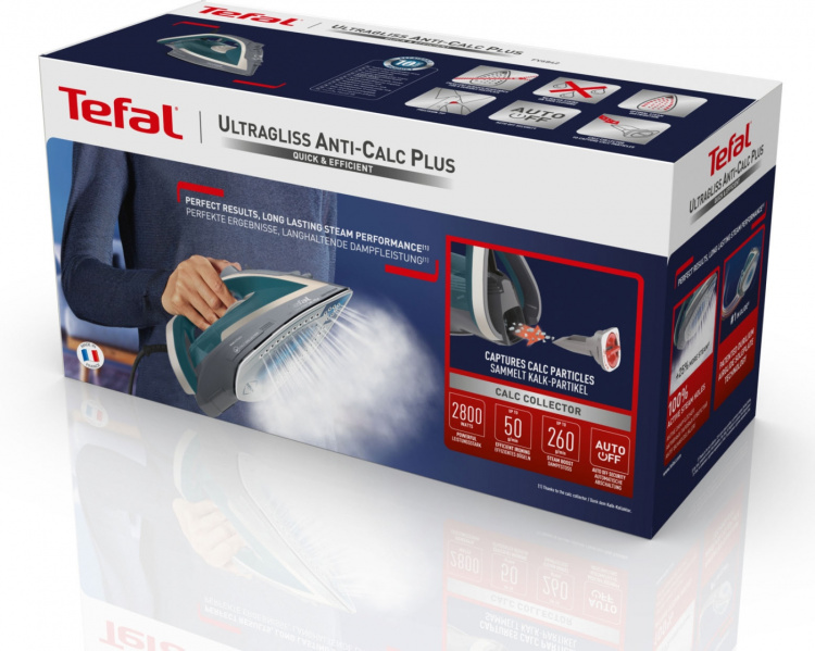 Tefal Ultragliss Plus Anti-Calc FV6842E0 Strykjärn, blå