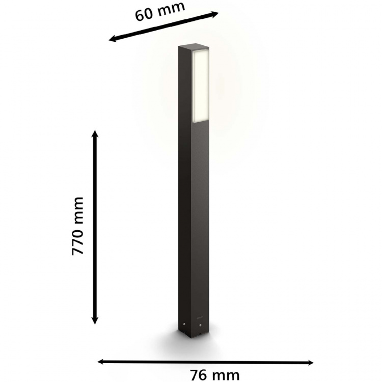 Philips Stratosphere Pollare Ultra Efficient LED 3,8W 800lm Antracit