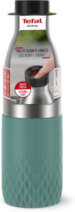 Tefal Bludrop Sleeve dricksflaska, 0,7 L, grön/stål