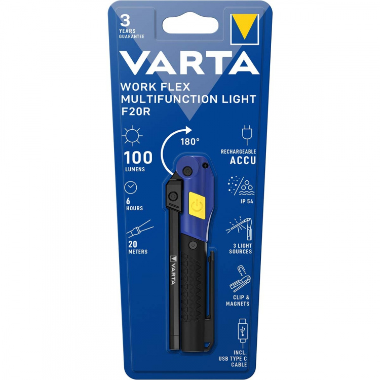 Varta Work Flex® Multifunktionslampa F20R Uppladdningsbar