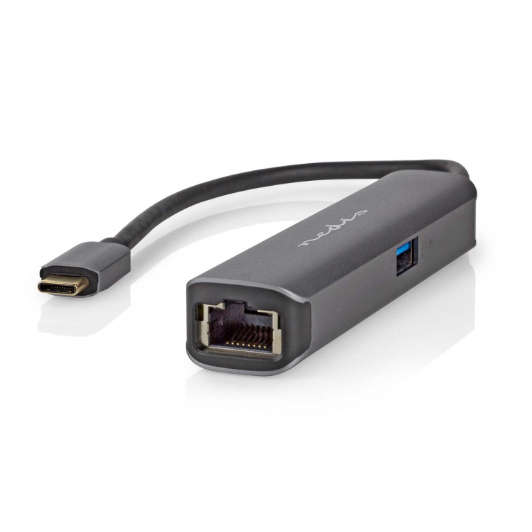 Nedis USB Multi-Port Adapter | 4-i-1 | USB 3.2 Gen 1 | USB-C™ Hane | HDMI™ Utgång / RJ45 Hona / USB-A Hona / USB-C™ Hona | 5 Gbps | 0.20 m | Rund | Guldplaterad | PVC | Antracit | Låda Nedis USB Multi-Port Adapter | 4-i-1 | USB 3.2 Gen 1 | USB-C™ Hane | HDMI™ Utgång / RJ45 Hona / USB-A Hona / USB-C™ Hona | 5 Gbps | 0.20 m | Rund | Guldplaterad | PVC | Antracit | Låda