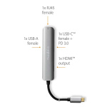 Nedis USB Multi-Port Adapter | 4-i-1 | USB 3.2 Gen 1 | USB-C™ Hane | HDMI™ Utgång / RJ45 Hona / USB-A Hona / USB-C™ Hona | 5 Gbps | 0.20 m | Rund | Guldplaterad | PVC | Antracit | Låda Nedis USB Multi-Port Adapter | 4-i-1 | USB 3.2 Gen 1 | USB-C™ Hane | HDMI™ Utgång / RJ45 Hona / USB-A Hona / USB-C™ Hona | 5 Gbps | 0.20 m | Rund | Guldplaterad | PVC | Antracit | Låda