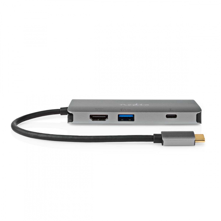 Nedis USB Multi-Port Adapter | 7-i-1 | USB 3.2 Gen 1 | USB-C™ Hane | HDMI™ Utgång / Micro SD / RJ45 Hona / SD / USB-C™ Hona / 3x USB-A Hona | 5 Gbps | 0.20 m | Rund | Guldplaterad | PVC | Antracit | Låda