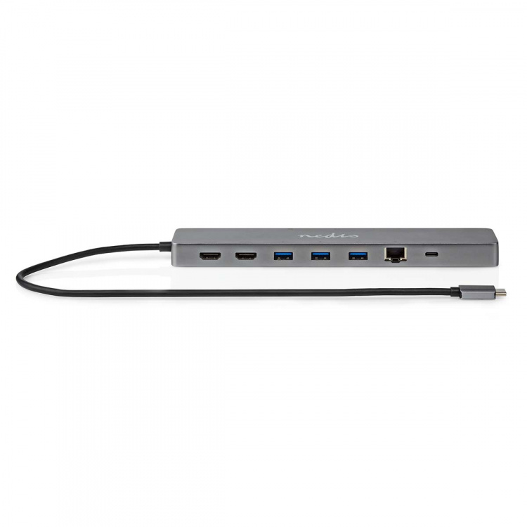 Nedis USB Multi-Port Adapter | 10-i-1 | USB 3.2 Gen 1 | USB-C™ Hane | Micro SD / RJ45 Hona / SD / 2x HDMI™ / 2x USB-C™ / 3x USB-A Hona | 0.40 m | Rund | Guldplaterad | TPE | Antracit | Låda Nedis USB Multi-Port Adapter | 10-i-1 | USB 3.2 Gen 1 | USB-C™ Hane | Micro SD / RJ45 Hona / SD / 2x HDMI™ / 2x USB-C™ / 3x USB-A Hona | 0.40 m | Rund | Guldplaterad | TPE | Antracit | Låda