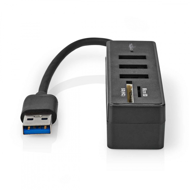 Nedis USB-hubb | USB-A Male | 3x USB A Female | 5-Port port(s) | USB 3.2 Gen 1 | USB ström | 5 Gbps | SD & MicroSD