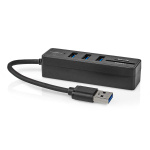 Nedis USB-hubb | USB-A Male | 3x USB A Female | 5-Port port(s) | USB 3.2 Gen 1 | USB ström | 5 Gbps | SD & MicroSD