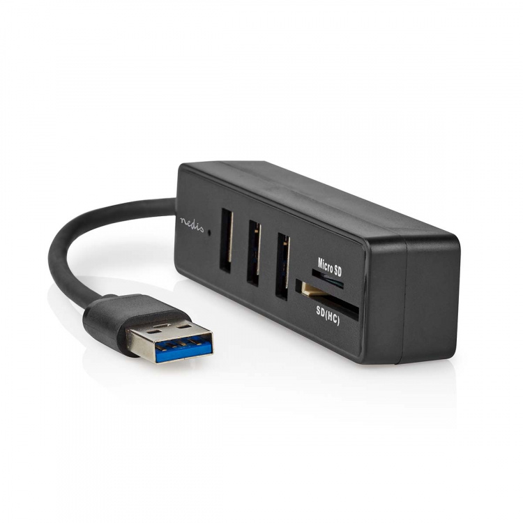 Nedis USB-hubb | USB-A Male | 3x USB A Female | 5-Port port(s) | USB 3.2 Gen 1 | USB ström | 5 Gbps | SD & MicroSD