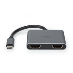 Nedis USB Multi-Port Adapter | 2-in-1 | USB 3.2 Gen 1 | USB-C™ Hane | 2x HDMI™ | 0.10 m | Rund | Nickelplaterad | PVC | Svart | Kuvert Nedis USB Multi-Port Adapter | 2-in-1 | USB 3.2 Gen 1 | USB-C™ Hane | 2x HDMI™ | 0.10 m | Rund | Nickelplaterad | PVC | Svart | Kuvert