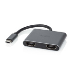 Nedis USB Multi-Port Adapter | 2-in-1 | USB 3.2 Gen 1 | USB-C™ Hane | 2x HDMI™ | 0.10 m | Rund | Nickelplaterad | PVC | Svart | Kuvert Nedis USB Multi-Port Adapter | 2-in-1 | USB 3.2 Gen 1 | USB-C™ Hane | 2x HDMI™ | 0.10 m | Rund | Nickelplaterad | PVC | Svart | Kuvert