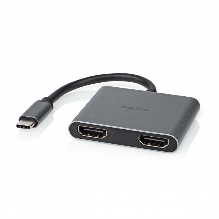 Nedis USB Multi-Port Adapter | 2-in-1 | USB 3.2 Gen 1 | USB-C™ Hane | 2x HDMI™ | 0.10 m | Rund | Nickelplaterad | PVC | Svart | Kuvert Nedis USB Multi-Port Adapter | 2-in-1 | USB 3.2 Gen 1 | USB-C™ Hane | 2x HDMI™ | 0.10 m | Rund | Nickelplaterad | PVC | Svart | Kuvert