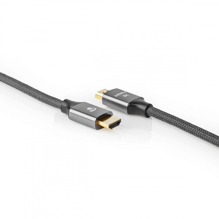 Nedis Ultra High Speed ​​HDMI ™ kabel | HDMI™ Kontakt | HDMI™ Kontakt | 8K@60Hz | 48 Gbps | 3.00 m | Rund | 6.7 mm | Grått Med Metall | Kartong med täckt fönster