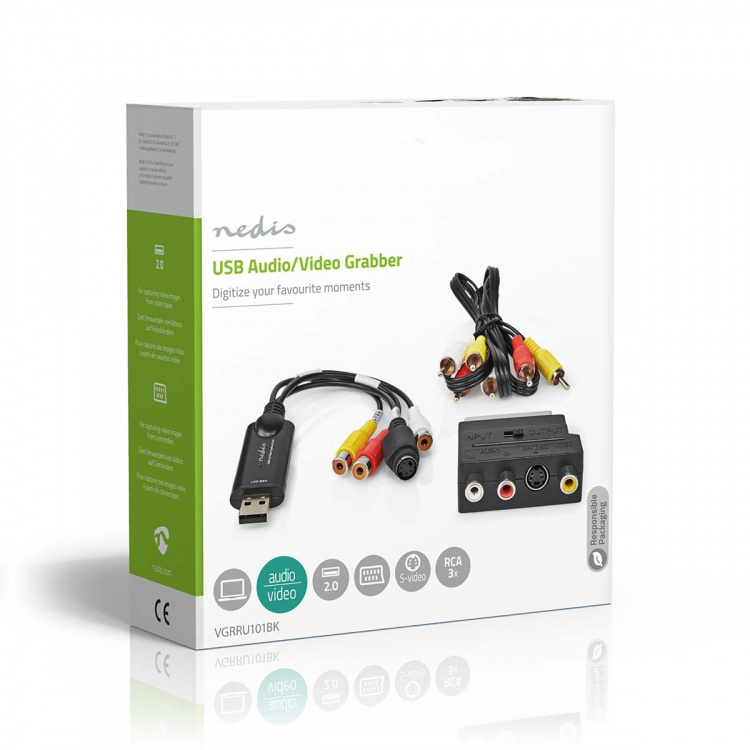 Nedis video Grabber | USB 2.0 | 480p | A / V-kabel / Scart Nedis video Grabber | USB 2.0 | 480p | A / V-kabel / Scart