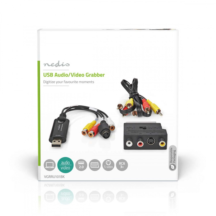 Nedis video Grabber | USB 2.0 | 480p | A / V-kabel / Scart Nedis video Grabber | USB 2.0 | 480p | A / V-kabel / Scart