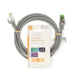 Nedis CAT7 nätverkskabel | S/FTP | RJ45 hane | RJ45 hane | 2.00 m | Snagless | Rund | LSZH | Grå | Label