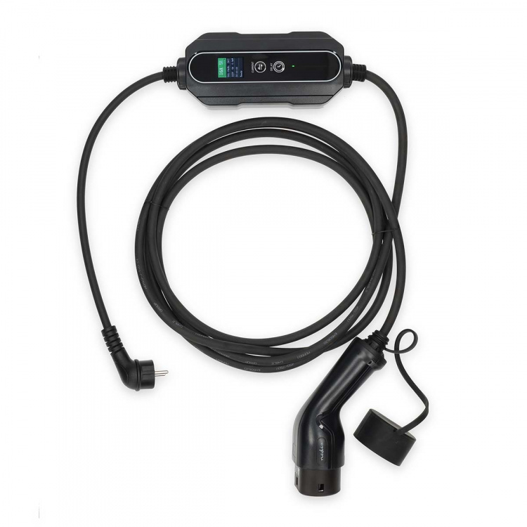 Nedis Bärbar laddare för elfordon | AT-N05V3V3-F 3G1.5 | 1380 / 2300 / 3680 W | 6 / 8 / 10 / 13 / 16 A | 1 Phase | 5.00 m | Svart | Presentbox