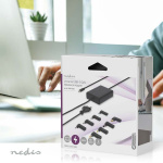 Nedis Notebook Adapter | GaN | 100 W | 5 / 9 / 12 / 15 / 20 V DC | 3.0 / 5.0 A | Används för: Dator / Smartphone / Surfplatta | Euro / Typ-C (CEE 7/16) Nedis Notebook Adapter | GaN | 100 W | 5 / 9 / 12 / 15 / 20 V DC | 3.0 / 5.0 A | Används för: Dator / Smartphone / Surfplatta | Euro / Typ-C (CEE 7/16)