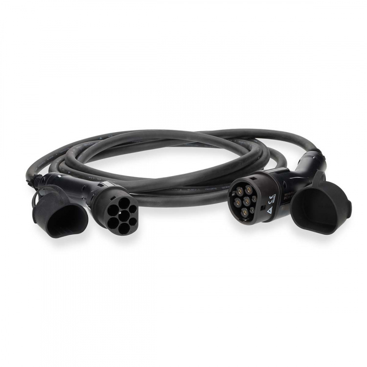 Nedis Elfordonskabel | Cable Type 2 | 32 A | 22000 W | 3-Faser | 5.00 m | Svart | Presentbox