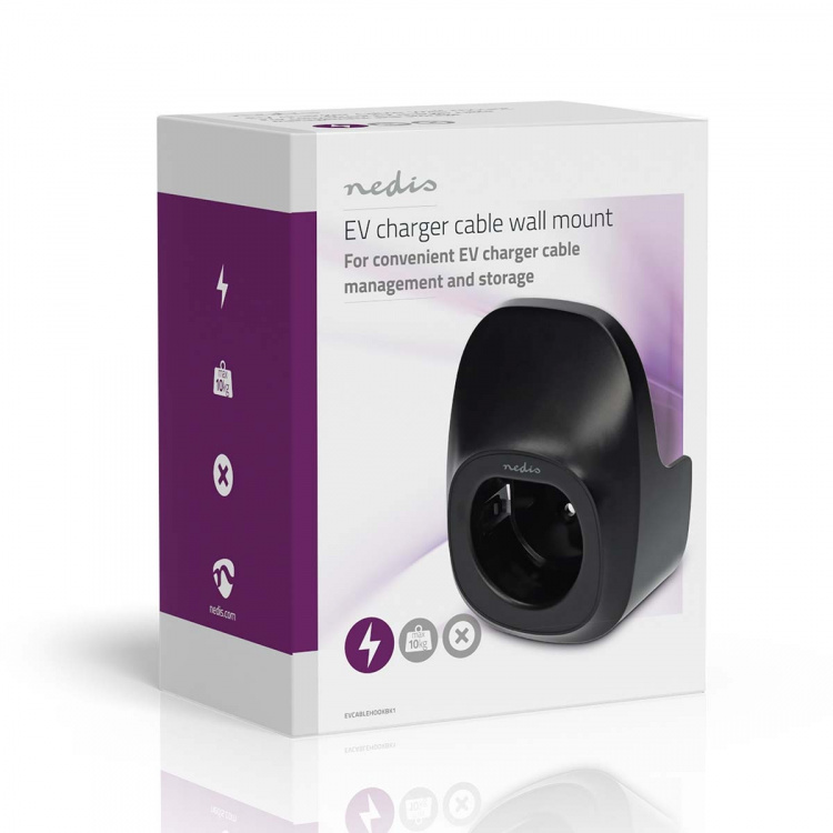 Nedis Tillbehör till elfordon | Förvaring & Organisering | Kabelhållare | Svart | Polycarbonate Nedis Tillbehör till elfordon | Förvaring & Organisering | Kabelhållare | Svart | Polycarbonate