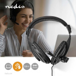 Nedis PC headset | Over-Ear | Stereo | 1x 3.5 mm / 2x 3.5 mm | Vikbara Mikrofon | Svart Nedis PC headset | Over-Ear | Stereo | 1x 3.5 mm / 2x 3.5 mm | Vikbara Mikrofon | Svart