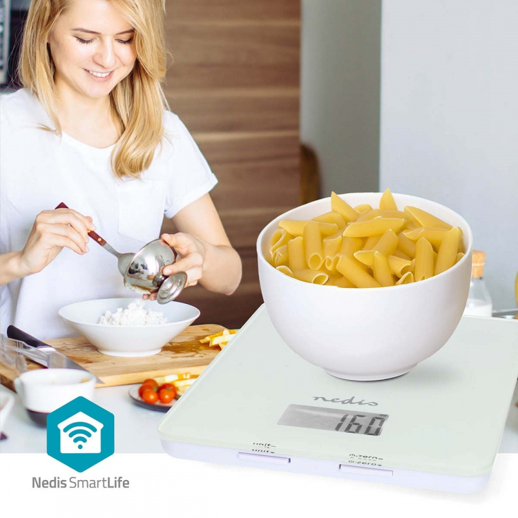 Nedis SmartLife köksvåg | Bluetooth® | Glas / Plast | Vit Nedis SmartLife köksvåg | Bluetooth® | Glas / Plast | Vit