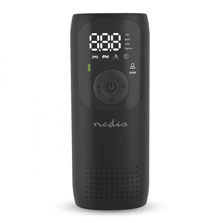 Nedis Laddningsbar luftkompressor | 0.1 - 10.3 Bar | Dunlop ventil | Driftlägen: Bil / motorcykel / cykel / boll | Ja | Lufttrycksmätare