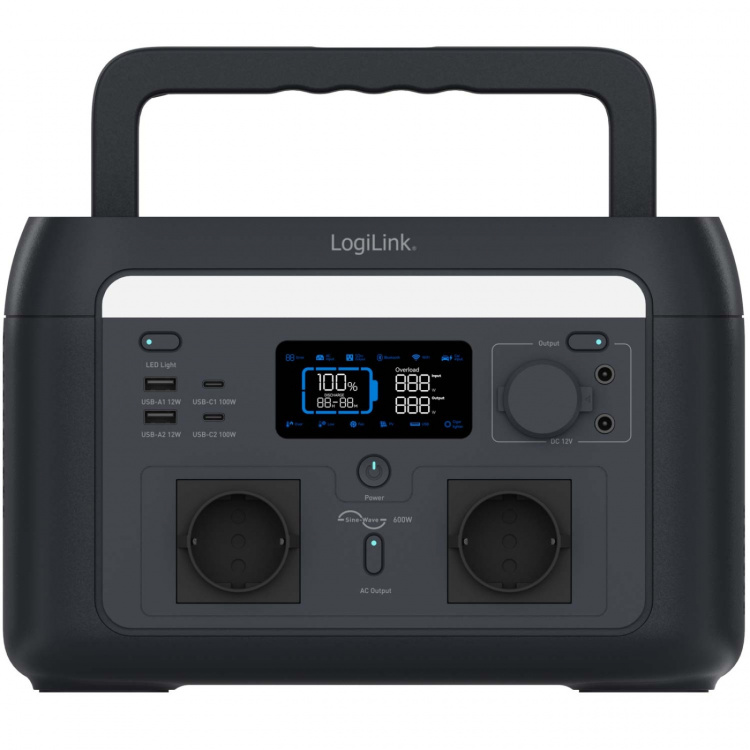 LogiLink Portable Power Station 600W 512 Wh Tuya