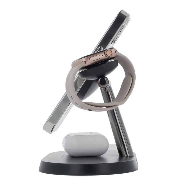 Maxlife MXWC-03 - 3-i-1 Trådlös Laddstation, 15W, Svart