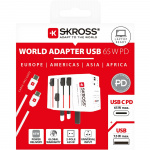 SKROSS World Adapter MUV USB AC65PD 1xUSB-C PD + 1xUSB-A 65W SKROSS World Adapter MUV USB AC65PD 1xUSB-C PD + 1xUSB-A 65W