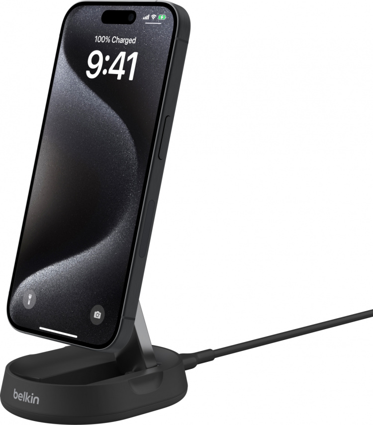 Belkin BoostCharge Pro Foldable Qi2 Laddningsdocka, svart