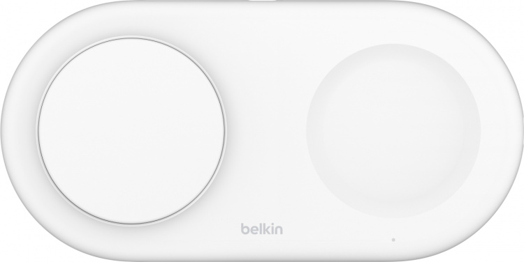 Belkin BoostCharge Pro 2-i-1 Qi2 laddningsplatta, vit