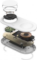 Belkin BoostCharge Pro 2-i-1 Qi2 laddningsplatta, vit