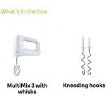 Braun Elvisp HM3000WH MultiMix3 450W inkl. Degkrokar Braun Elvisp HM3000WH MultiMix3 450W inkl. Degkrokar