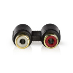 Nedis Stereo Audio Adapter | 2x RCA Hona | 2x RCA Hona | Guldplaterad | Rak | ABS | Antracit | 1 st. | Låda