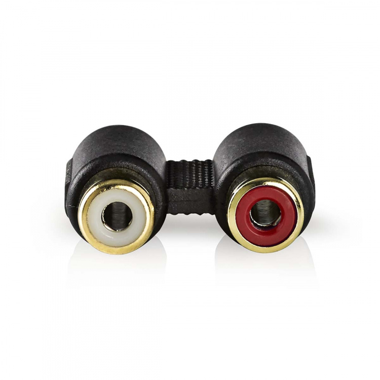 Nedis Stereo Audio Adapter | 2x RCA Hona | 2x RCA Hona | Guldplaterad | Rak | ABS | Antracit | 1 st. | Låda
