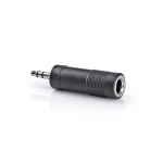 Nedis Stereo Audio Adapter | 3.5 mm Hane | 6.35 mm Hona | Nickelplaterad | Rak | ABS | Svart | 1 st. | Låda