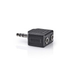 Nedis Stereo Audio Adapter | 3.5 mm Hane | 2x 3.5 mm, Hona | Nickelplaterad | Rak | ABS | Svart | 1 st. | Låda Nedis Stereo Audio Adapter | 3.5 mm Hane | 2x 3.5 mm, Hona | Nickelplaterad | Rak | ABS | Svart | 1 st. | Låda